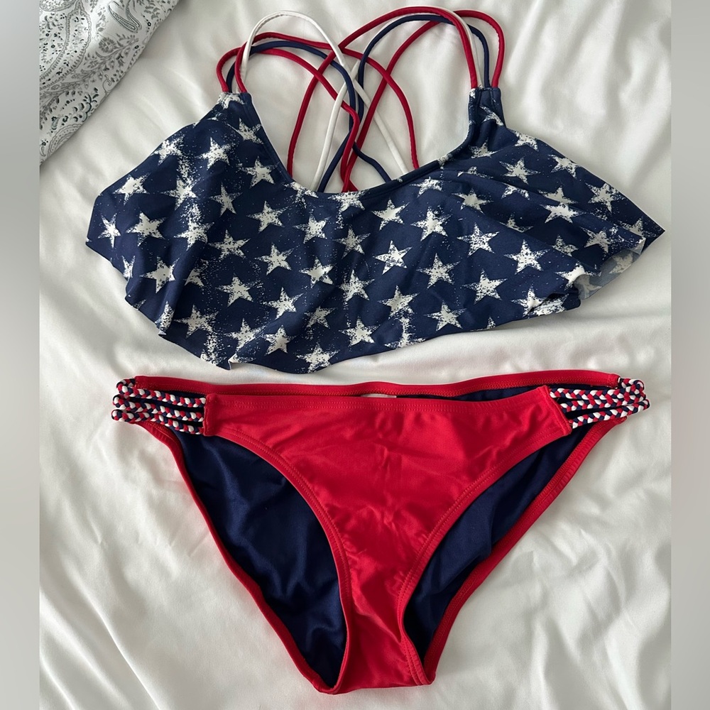 Massimo Navy and Red Star Bikini